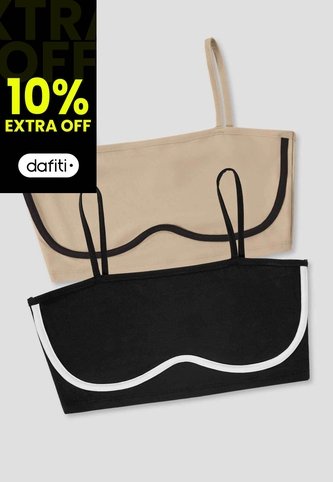 Crop Top Paq X2 Mujer Negro-Latte Mp 114472 MP