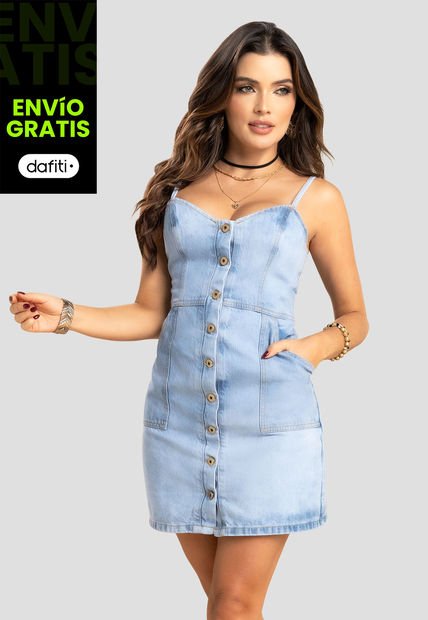 Vestido Corto Mujer Azul Mp 104345