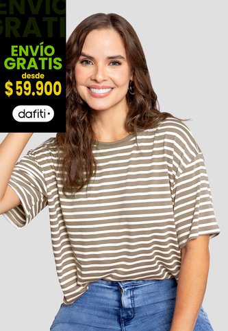 Camiseta Mujer Café Pardo-Blanco Mp 110852 MP