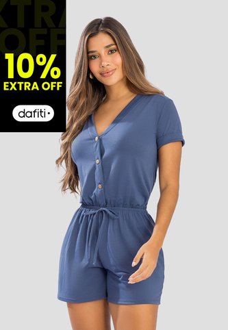 Enterizo Corto Mujer Azul Indigo Mp 111079 MP