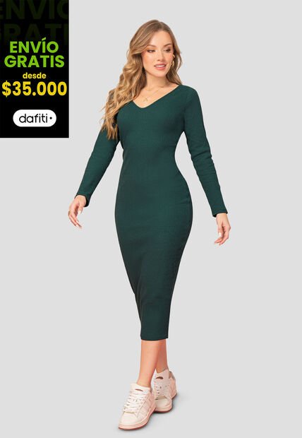Vestido Mujer Verde Pino Mp 106977