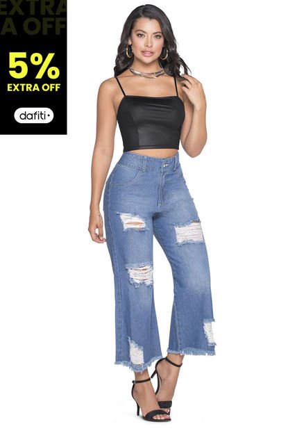 Crop Top Mujer Negro Mp 8365