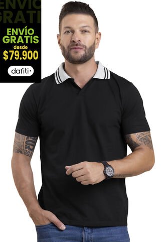 Polo Hombre Negro Mp 4104 MP