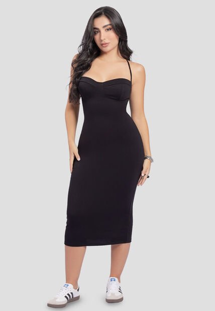 Vestido Mujer Negro Mp 5519