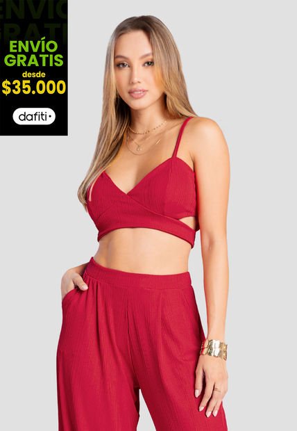 Crop Top Mujer Rojo Mp 104066