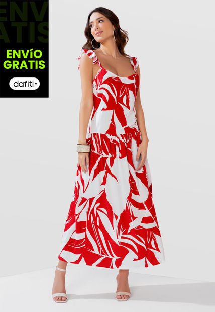 Vestido Largo Mujer Rojo Mp 104011