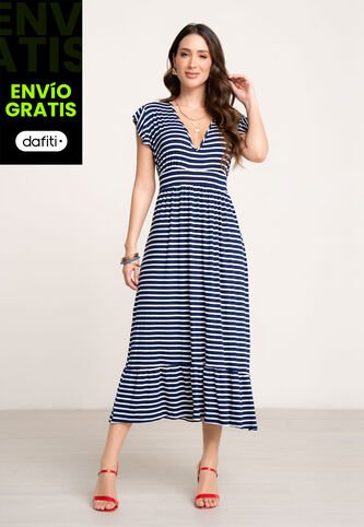 Vestido Largo Mujer Azul Mp 104453 MP