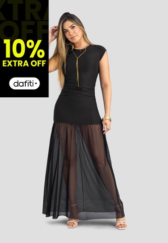 Vestido Largo Mujer Negro Mp 113937 MP