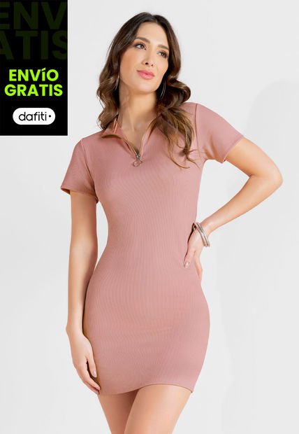 Vestido Corto Mujer Rosa Mp 104009