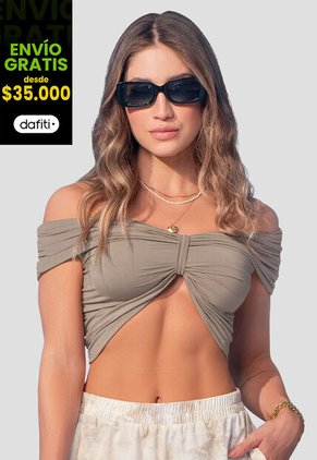 Crop Top Mujer Café Pardo Mp 107881