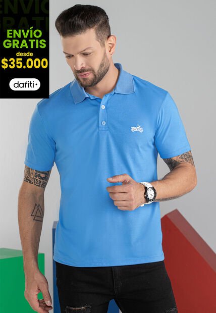 Polo Hombre Azul Mp 101105