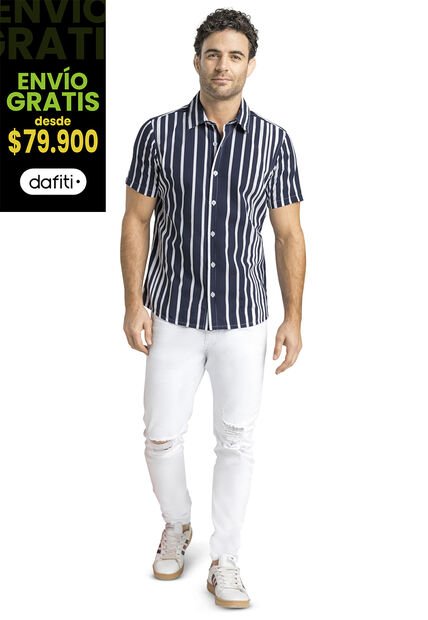 Camisa Hombre Azul Mp 555