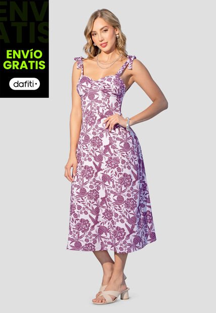 Vestido Mujer Estampado Mp 107978