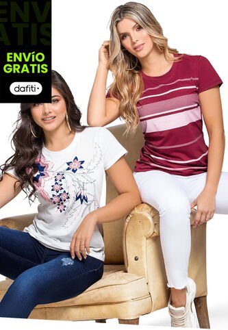Camiseta Paq X2 Mujer Multicolor Mp 76585 MP