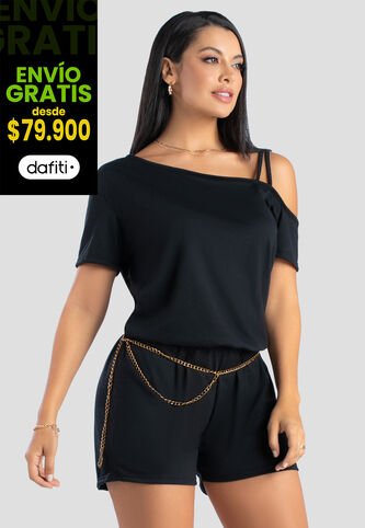 Enterizo Corto Mujer Negro Mp 102839 MP