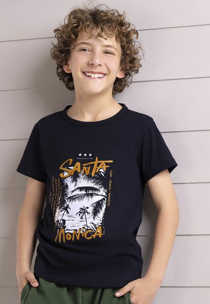 Camiseta Infantil Negro Mp 4056