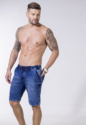 Bermuda Hombre Azul Medio Mp 7784