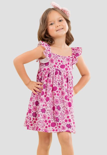 Vestido Corto Infantil Femenino Multicolor Mp 104674