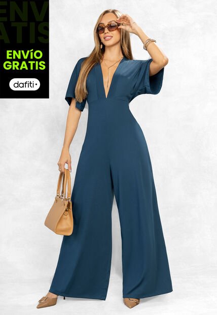 Enterizo Largo Mujer Azul Petróleo Oscuro Mp 107316