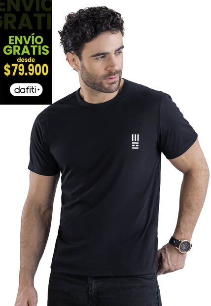 Camiseta Hombre Negro Mp 7766
