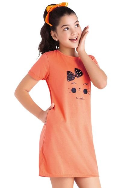 Vestido Infantil Naranja Mp 86785