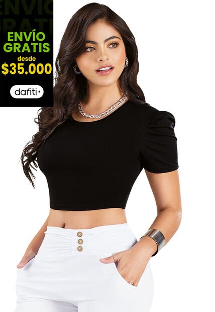 Crop Top Adulto Negro Mp 96189