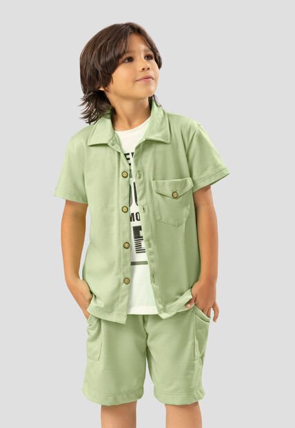Conjunto Infantil Femenino Verde Matcha Mp 108188