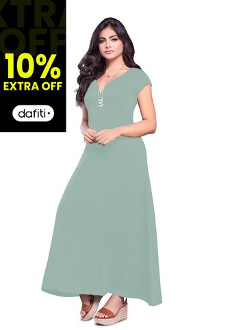 Vestido Largo Mujer Verde Oliva Mp 79860 MP