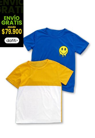 Camiseta Paq X2 Infantil Multicolor Mp 88965 MP