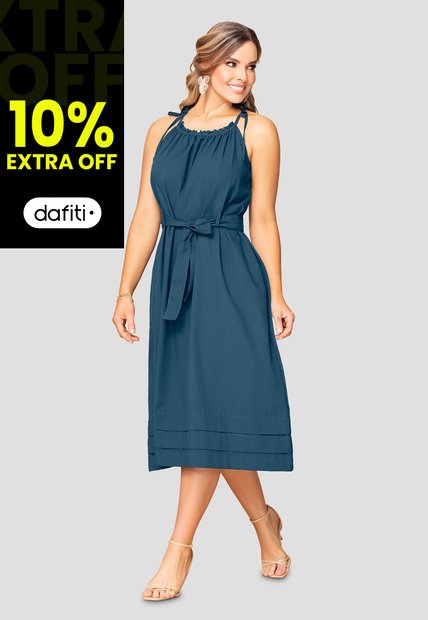 Vestido Largo Mujer Azul Profundo Mp 110133