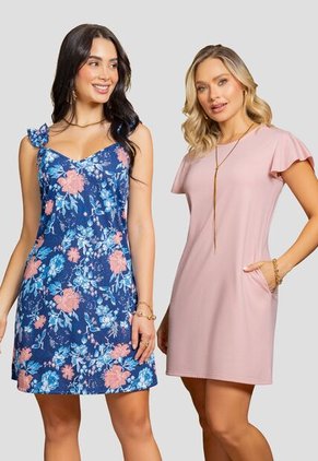 Vestido Paq X2 Mujer Bicolor Mp 112394