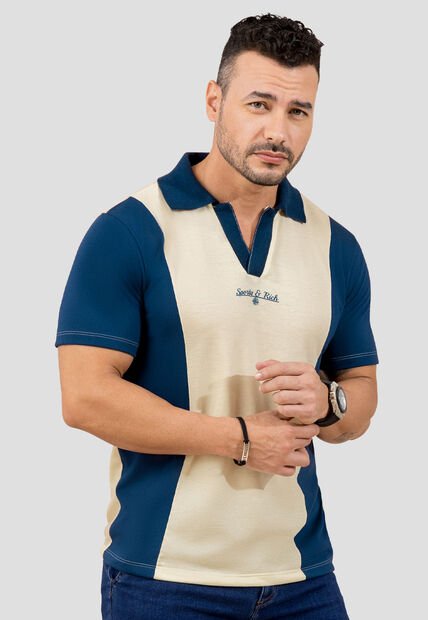 Polo Hombre Bicolor Mp 110524