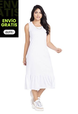 Vestido Largo Mujer Blanco Mp 3766 MP