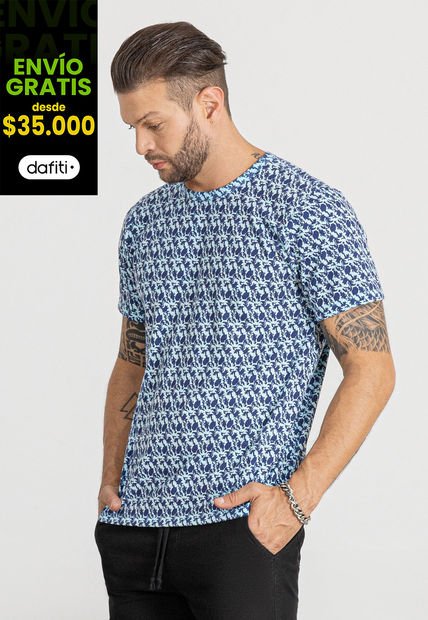 Camiseta Hombre Azul Mp 104119