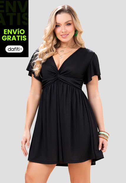 Vestido Corto Mujer Negro Mp 102977