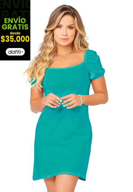 Vestido Corto Mujer Verde Mp 6137