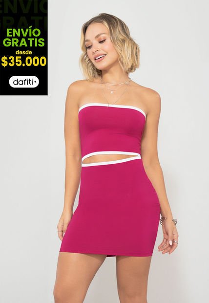 Vestido Corto Mujer Fucsia Mp 101421