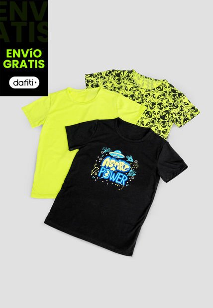 Camiseta Paq X3 Infantil Masculino Multicolor Mp 104408