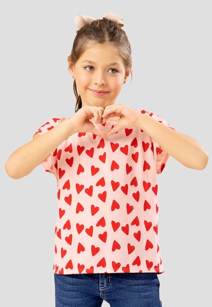 Camiseta Infantil Femenino Estampado Mp 108199