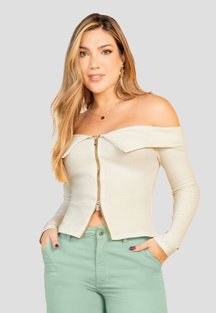 Blusa Mujer Crema Mp 110166