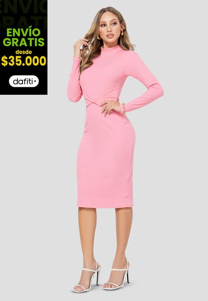 Vestido Corto Mujer Rosa Mp 101422