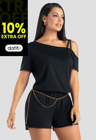 Enterizo Corto Mujer Negro Mp 102839 MP