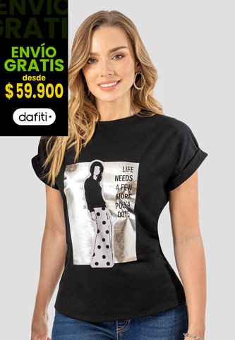 Camiseta Mujer Negro Mp 107537 MP
