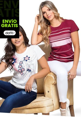Camiseta Paq X2 Mujer Multicolor Mp 76585 MP