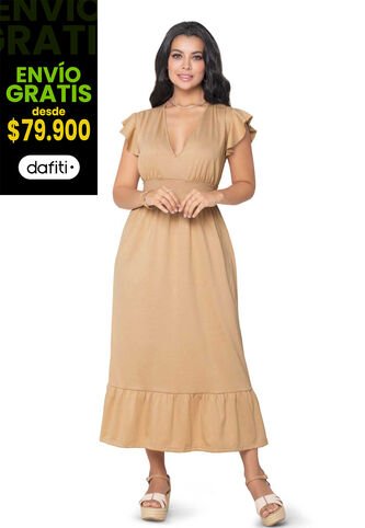 Vestido Largo Mujer Beige Mp 869 MP