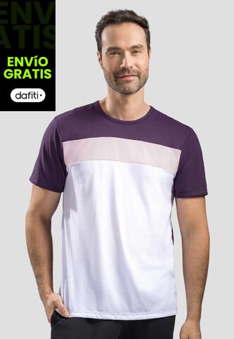 Camiseta Hombre Vino-Rosa-Blanco Mp 70042 MP