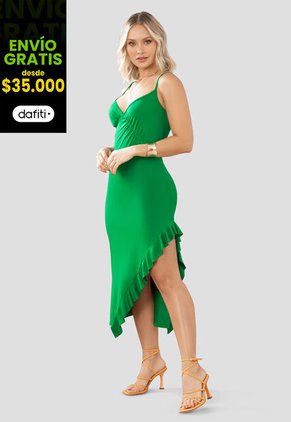 Vestido Largo Mujer Verde Mp 105148