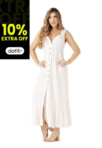 Vestido Largo Mujer Blanco Mp 33907 MP