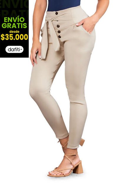 Pantalón Mujer Beige Mp 79426