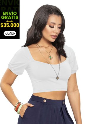Crop Top Mujer Blanco Mp 730